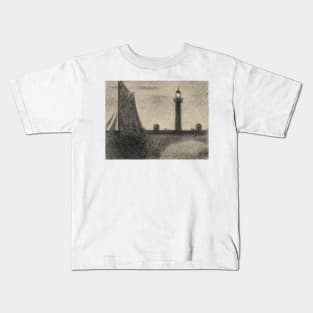 The Lighthouse at Honfleur by Georges-Pierre Seurat Kids T-Shirt